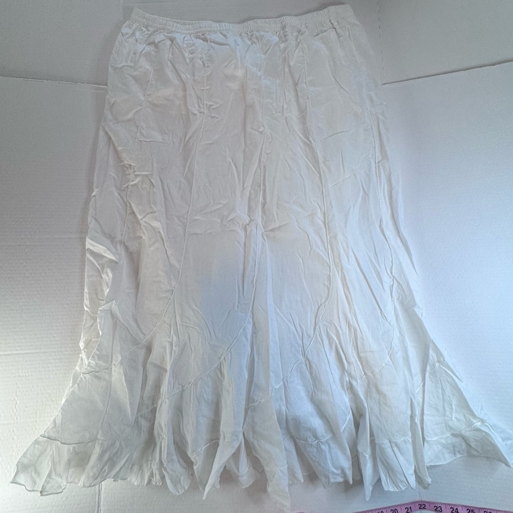 . John’s Bay White Crinkle Midi Skirt – Women’s 1X - Picture 3 of 11